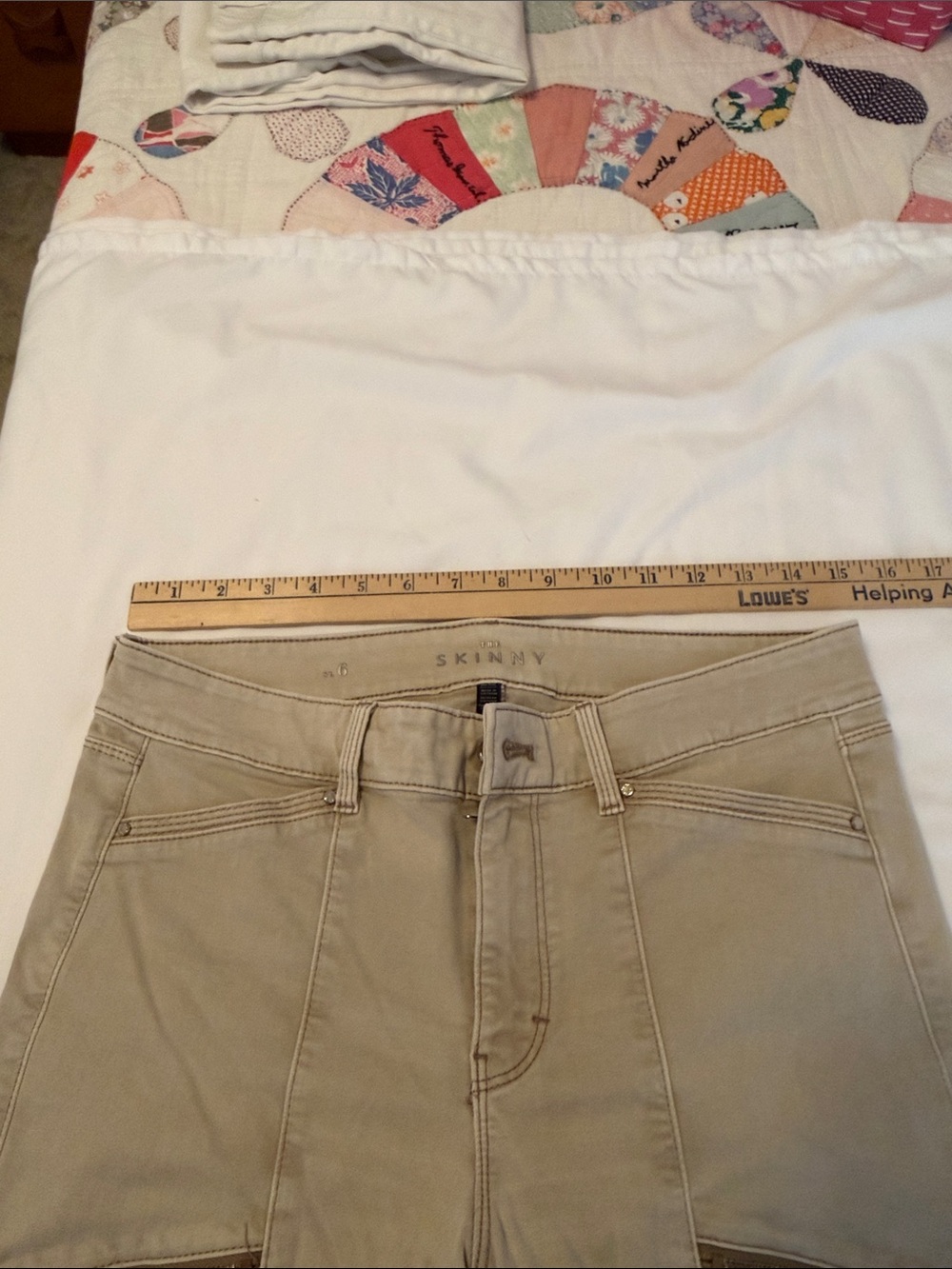 White House Black Market Tan Skinny Moto-Style Pants - Picture 7 of 10